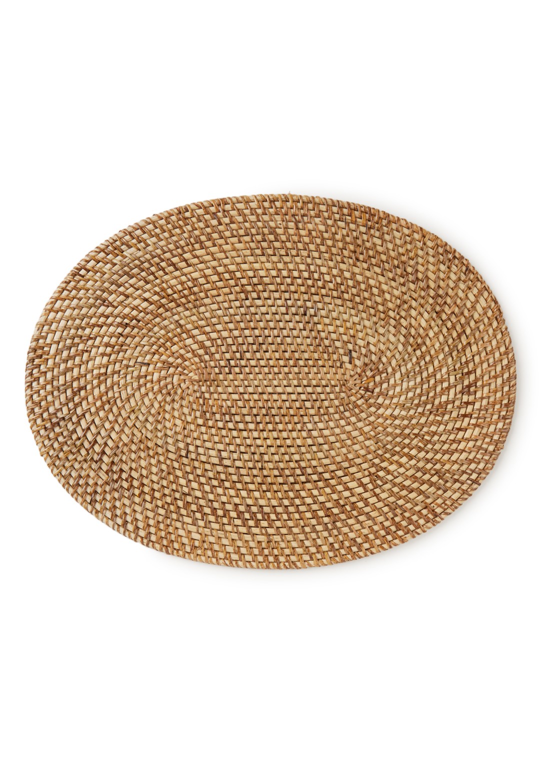 Tiseco Placemat van rotan 40 x 30 cm - voorkant beige