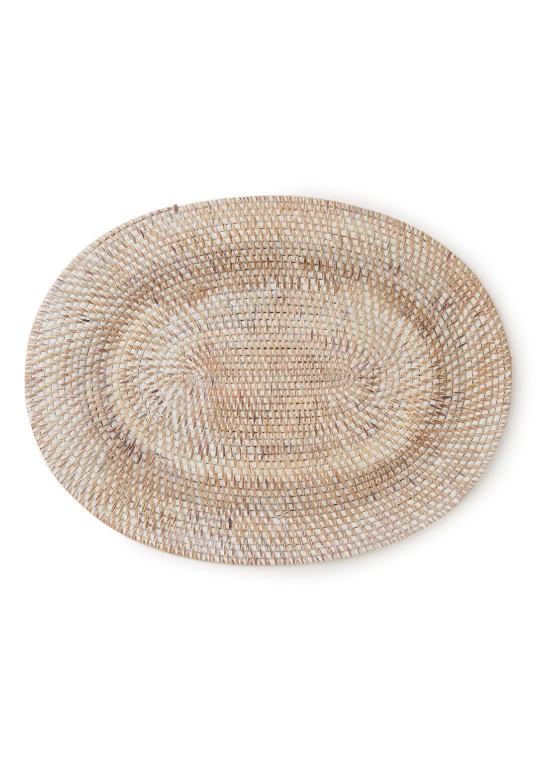 Tiseco Placemat van rotan 40 x 30 cm - voorkant wit