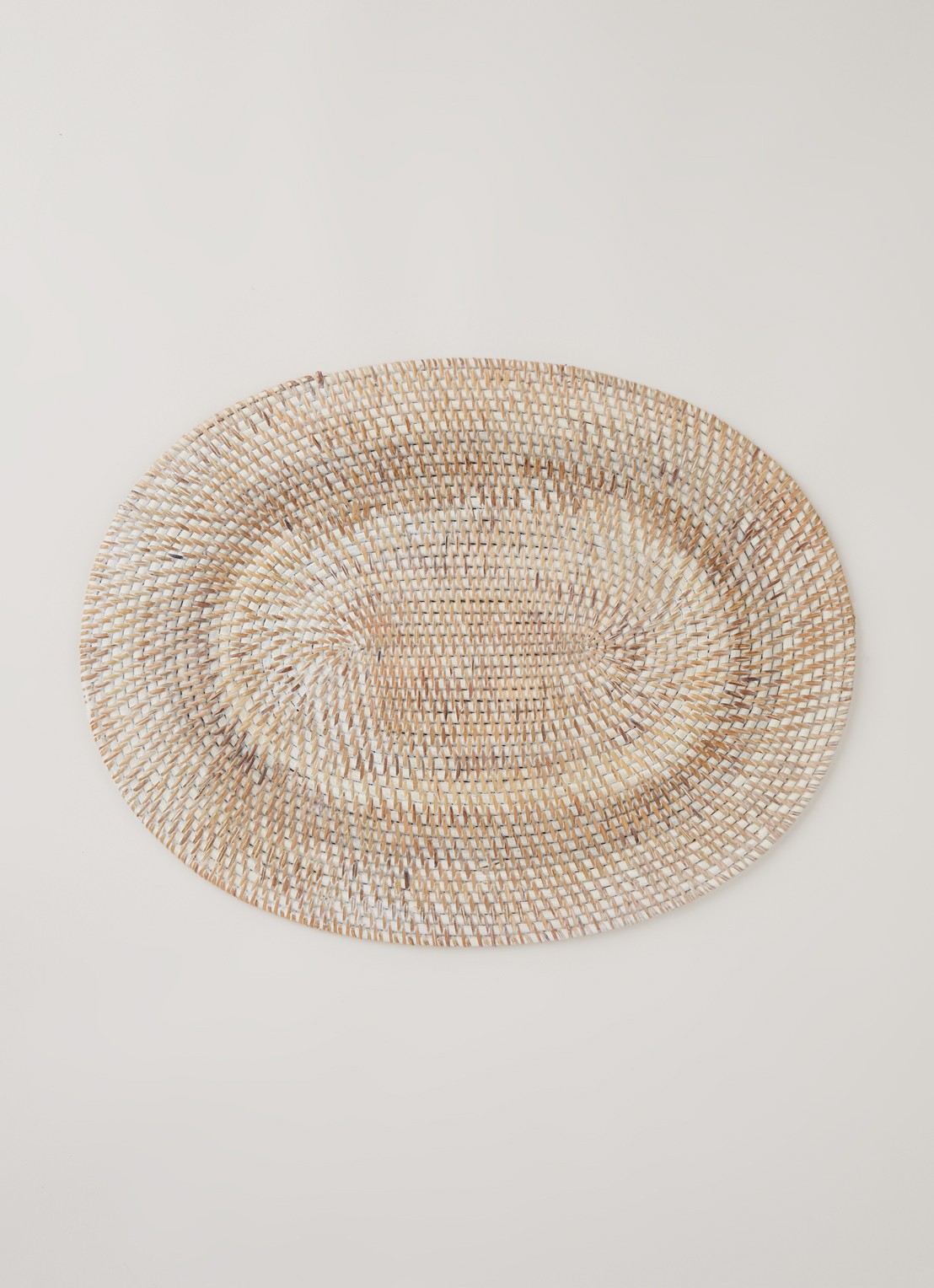 Tiseco Placemat van rotan 40 x 30 cm - voorkant 2 wit