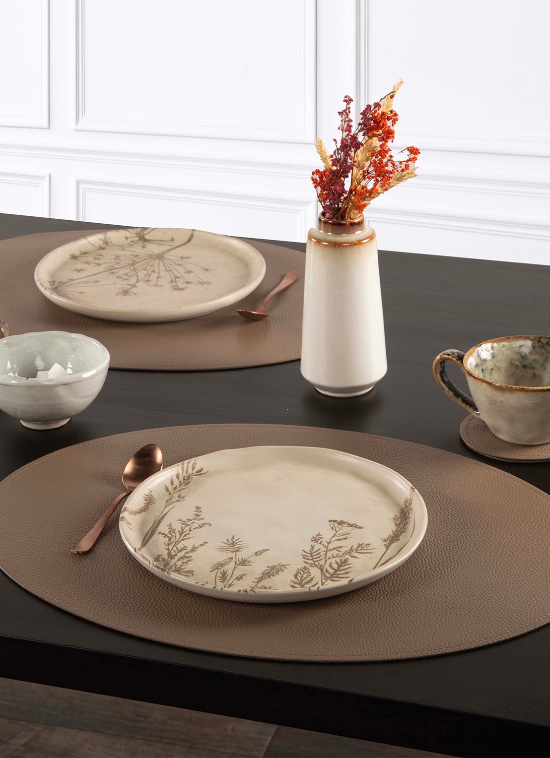 Tiseco Trudo placemat 33 x 45 cm - voorkant 2 bruin