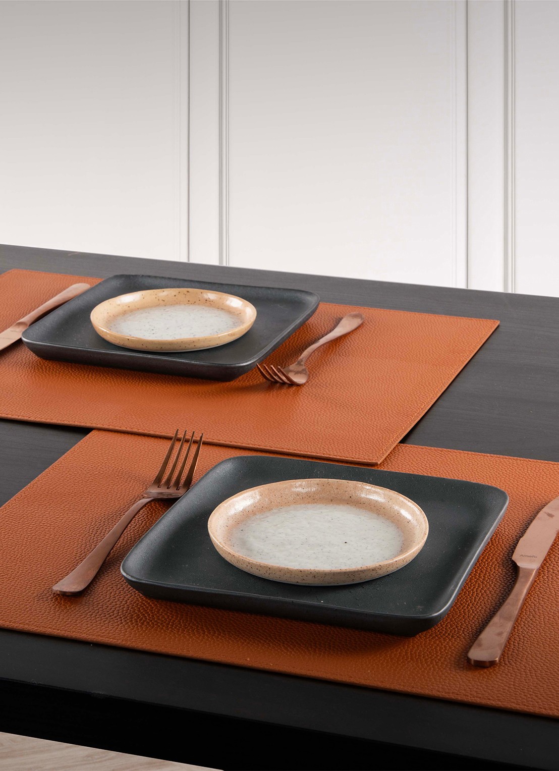 Tiseco Trudo placemat 33 x 45 cm - voorkant 2 bruin