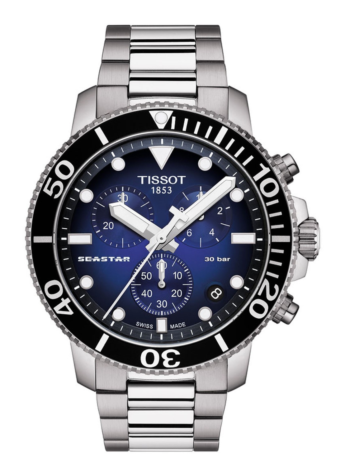 Tissot Seastar 1000 Chronograph horloge T1204171104101 - voorkant zilver