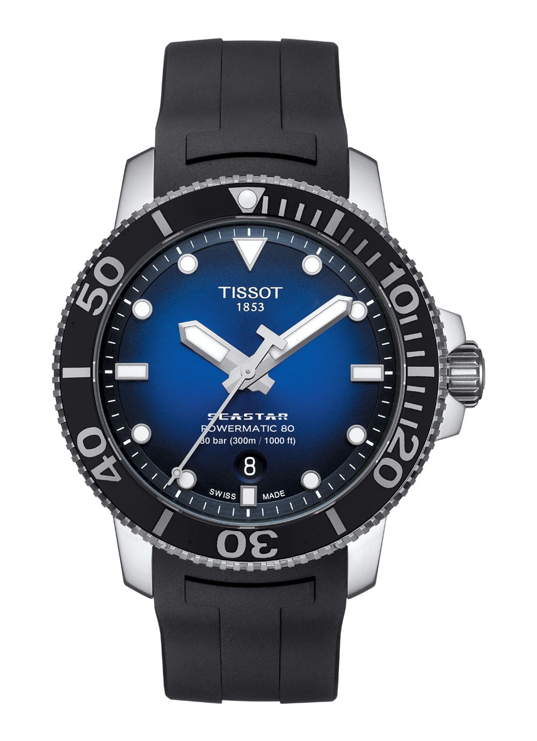 Tissot Seastar Powermatic horloge T1204071704100 - voorkant zwart