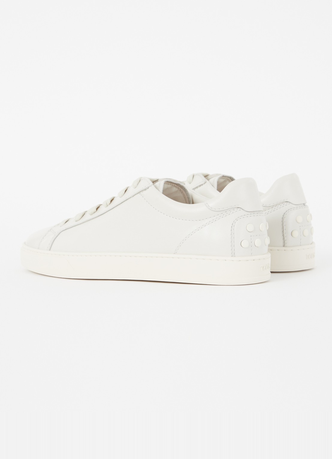 Tod's Allacciata Cassetta sneaker van kalfsleer - achterkant ivoor