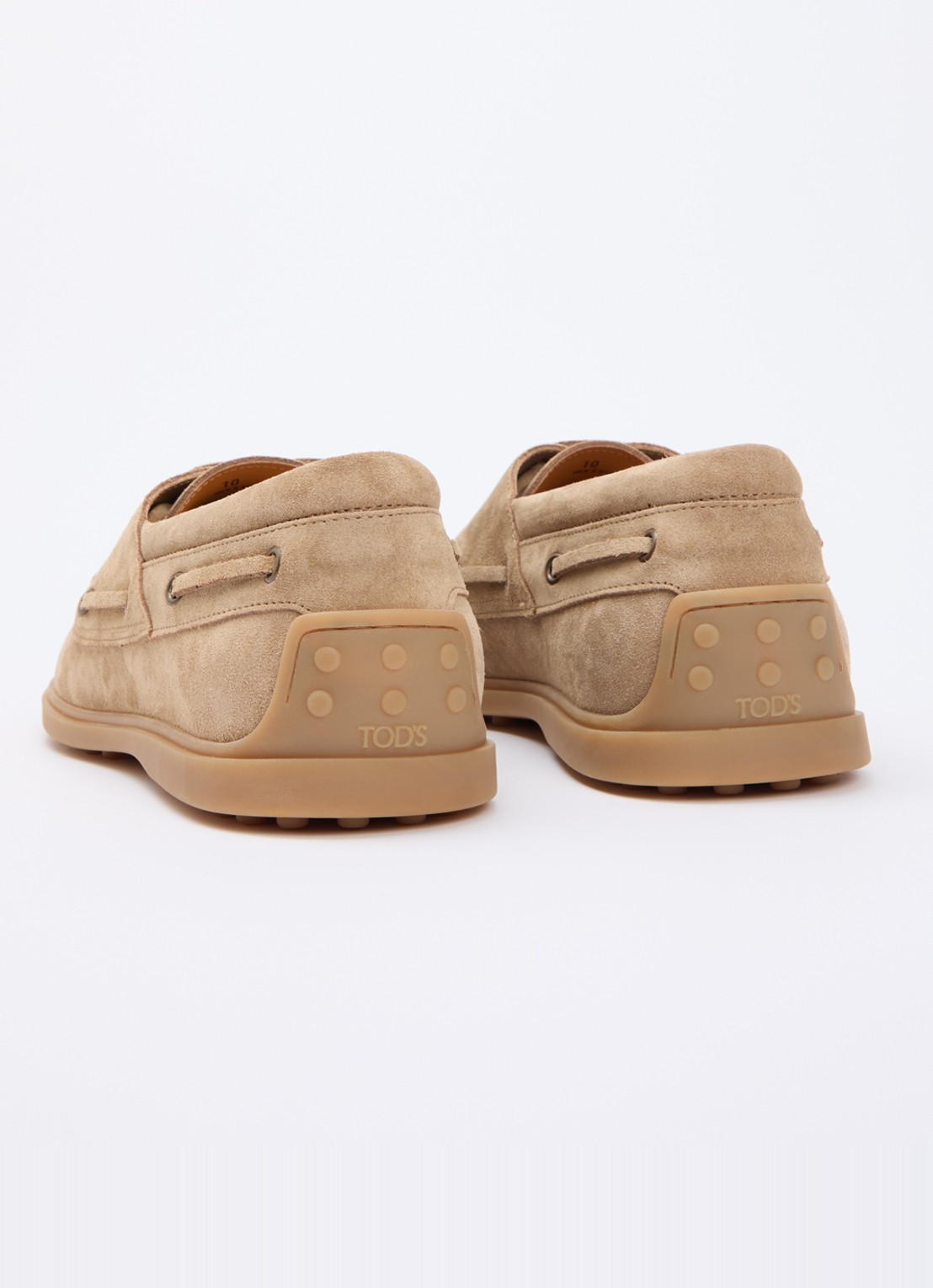 Tod's Barca Gomma bootschoen van suède - achterkant donkerbeige