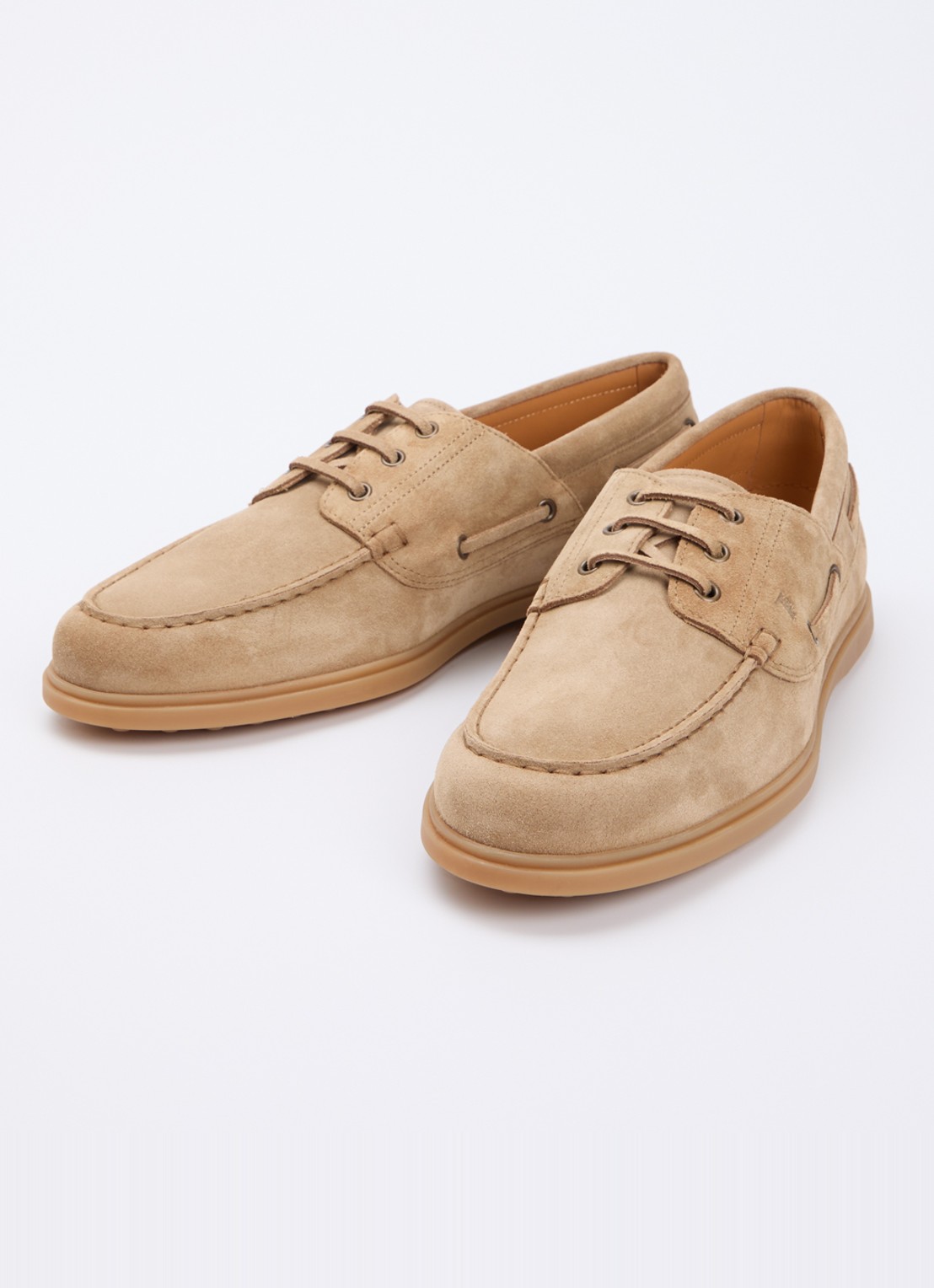 Tod's Barca Gomma bootschoen van suède - detail 3 donkerbeige