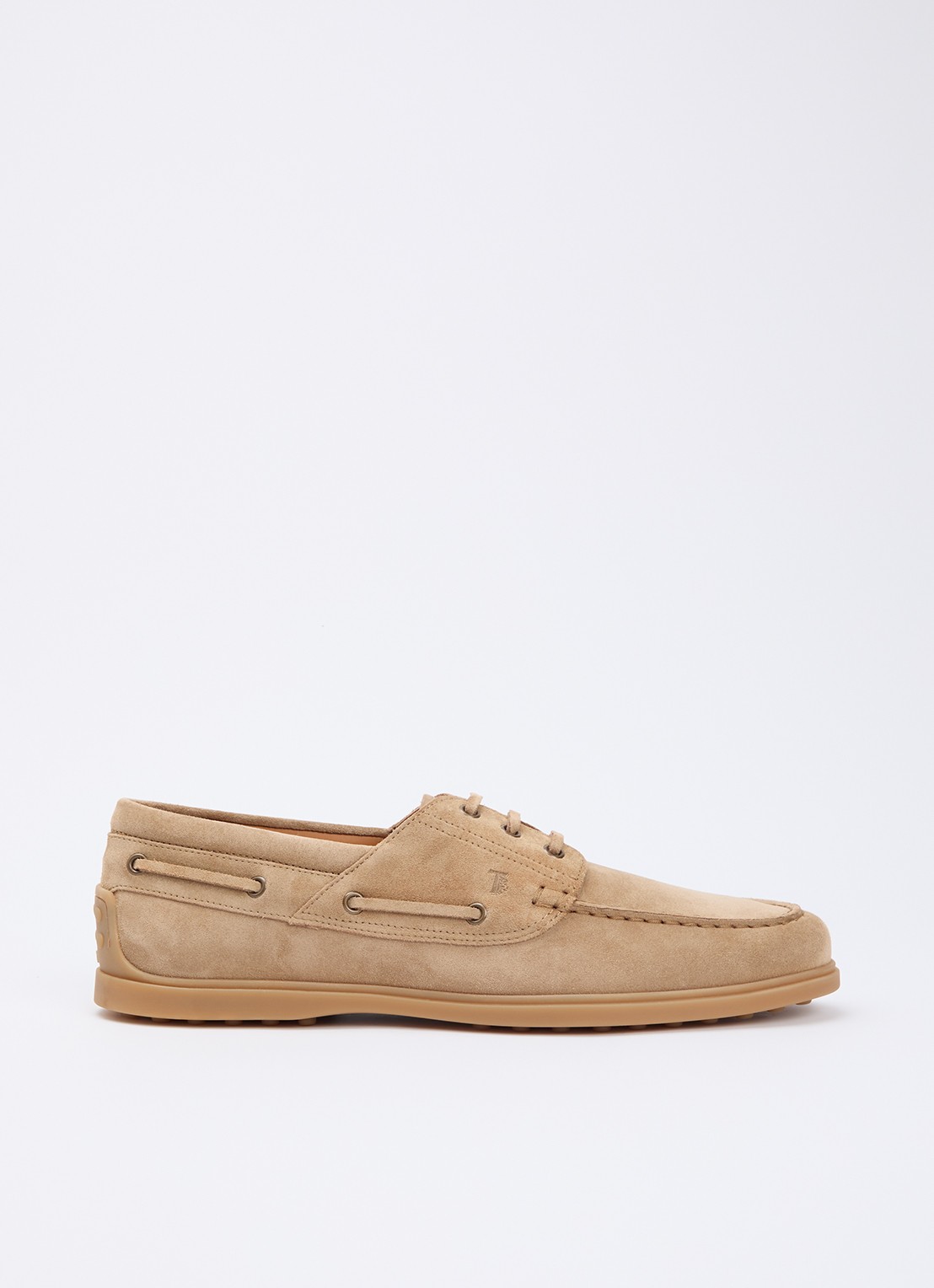 Tod's Barca Gomma bootschoen van suède - voorkant 2 donkerbeige