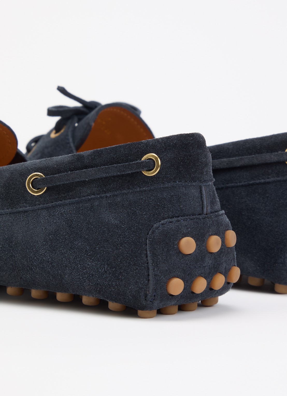 Tod's Boat Gommino mocassin van kalfssuède - detail 4 donkerblauw