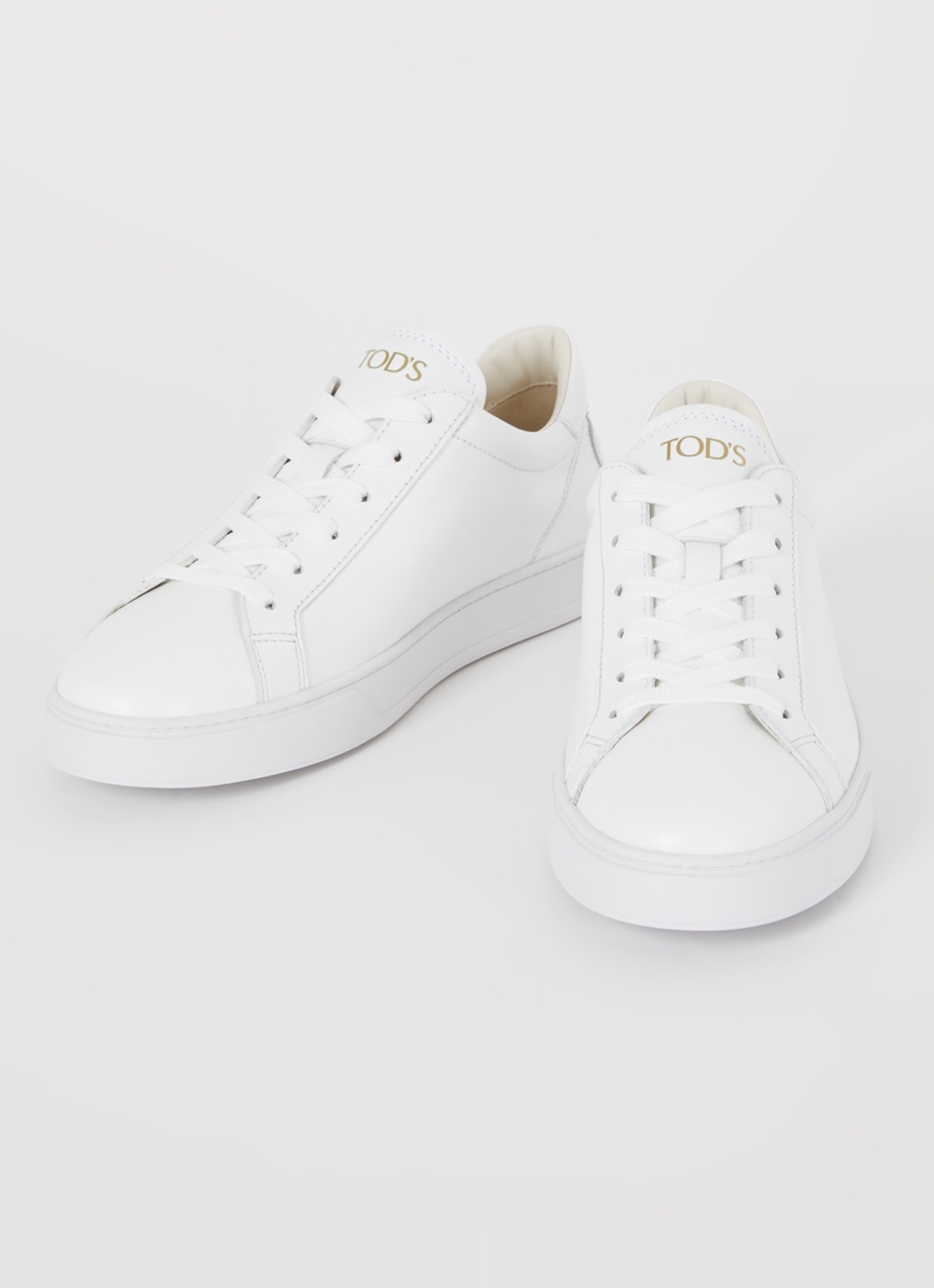 Tod's Cassetta sneaker van kalfsleer - detail 4 wit