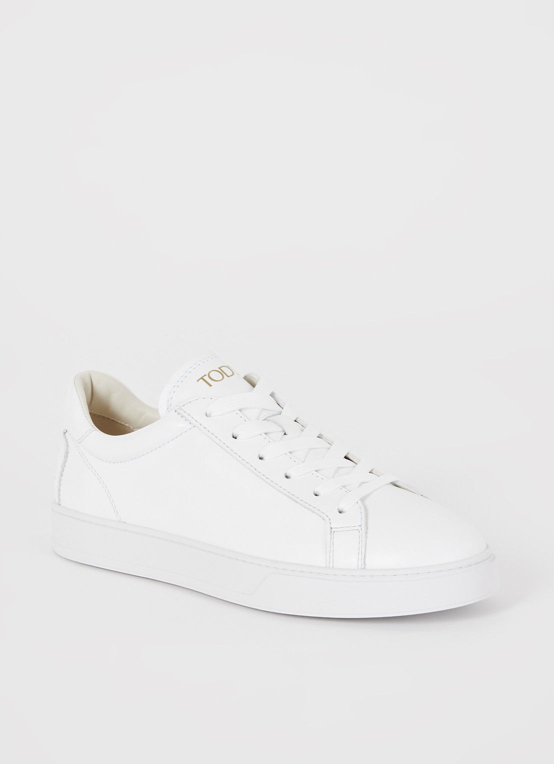 Tod's Cassetta sneaker van kalfsleer - voorkant wit