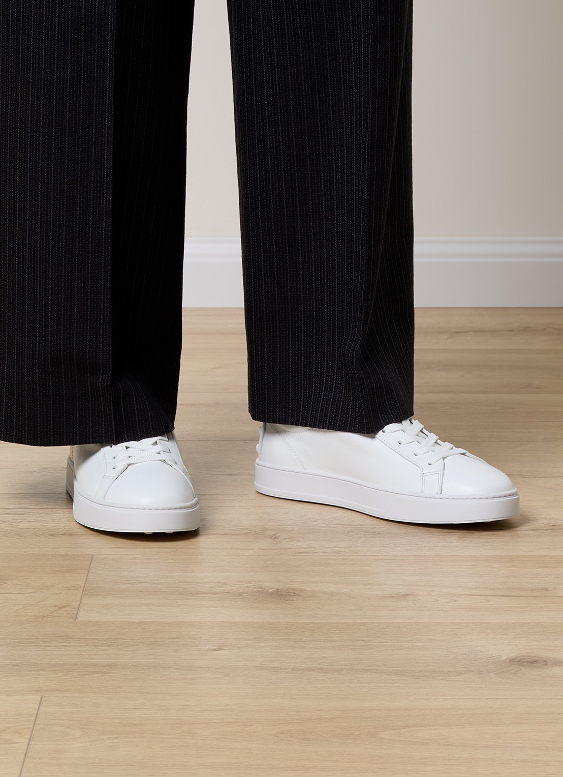 Tod's Cassetta sneaker van kalfsleer - voorkant 2 wit