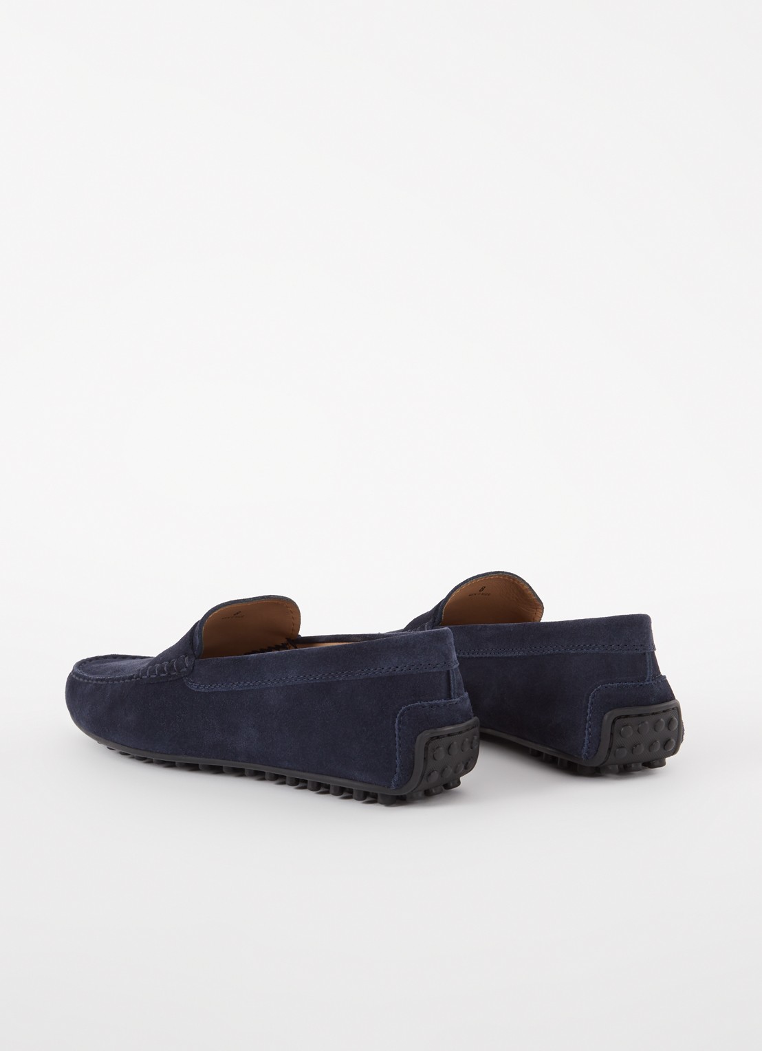 Tod's City Gommino mocassin van suède - achterkant donkerblauw