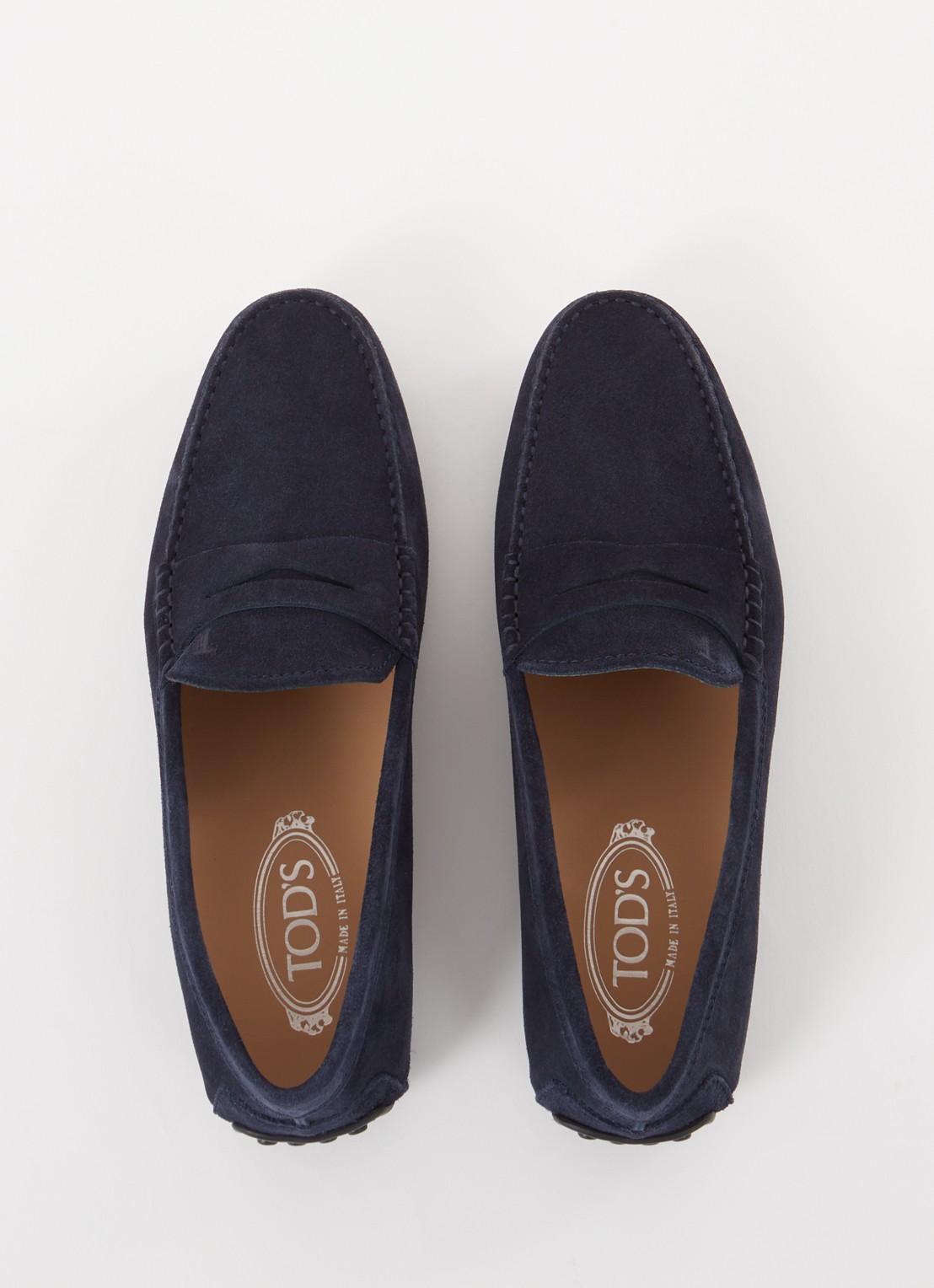 Tod's City Gommino mocassin van suède - detail 7 donkerblauw