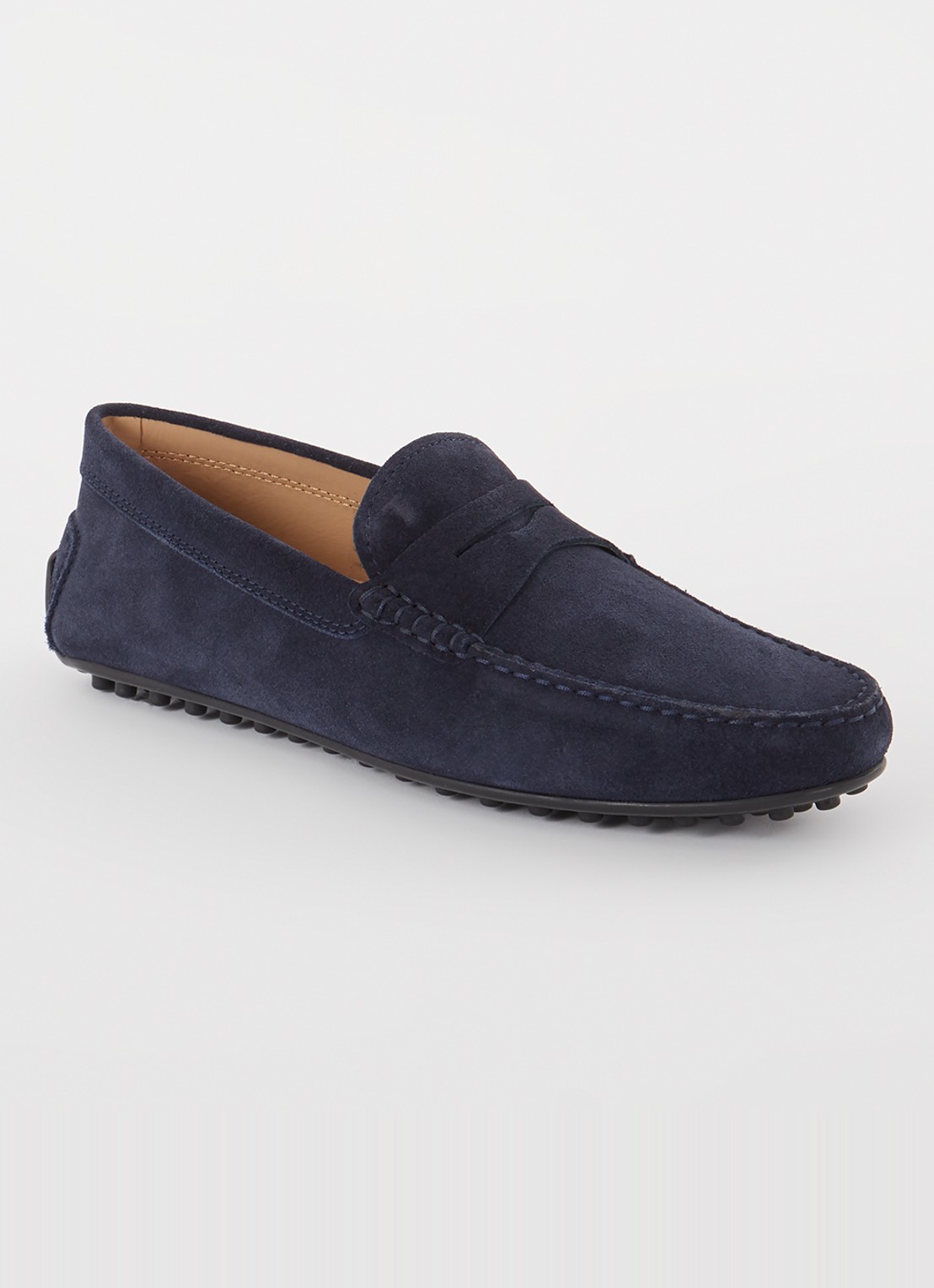 Tod's City Gommino mocassin van suède - voorkant 3 donkerblauw