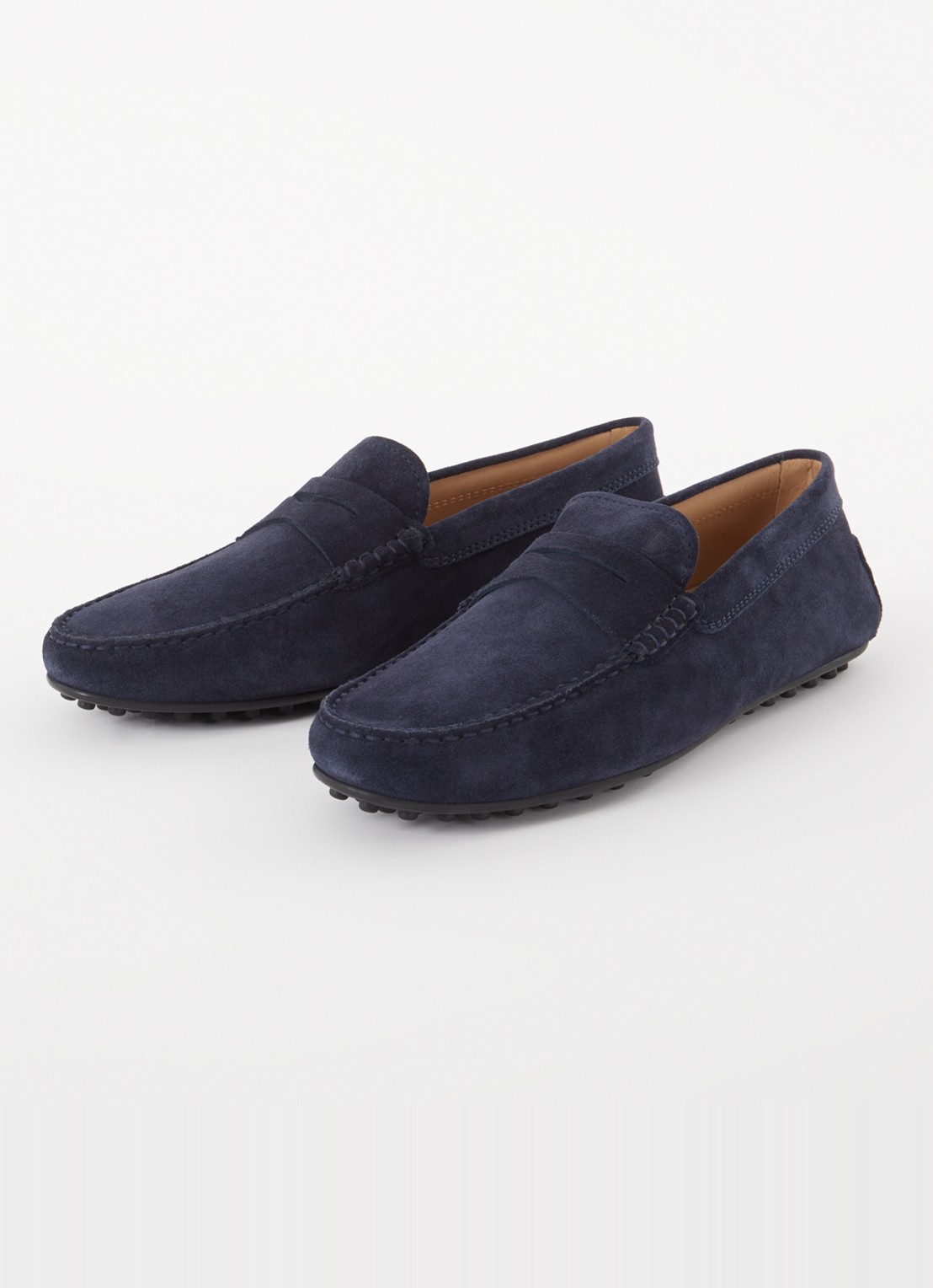 Tod's City Gommino mocassin van suède - detail 10 donkerblauw