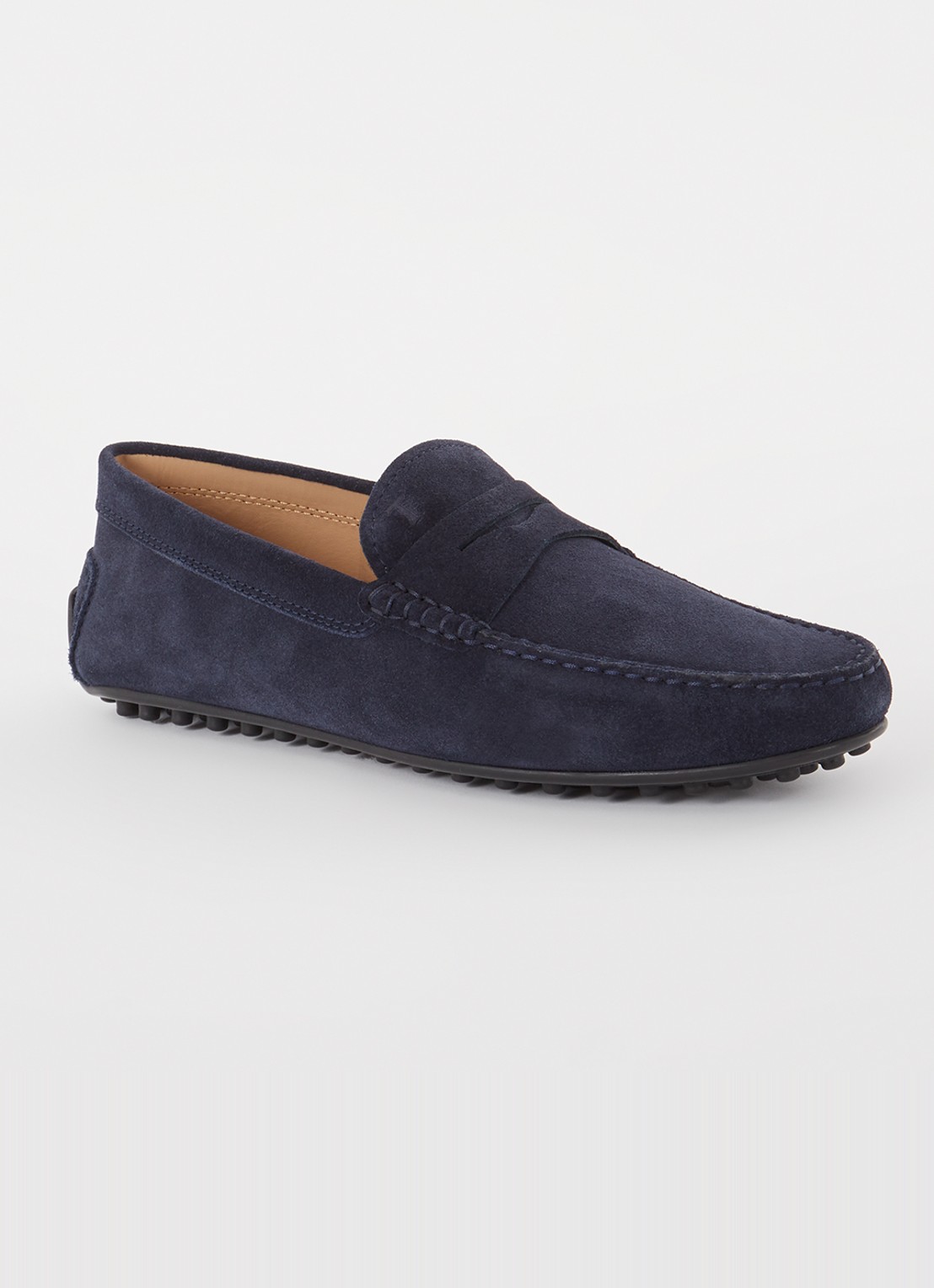 Tod's City Gommino mocassin van suède - voorkant 5 donkerblauw