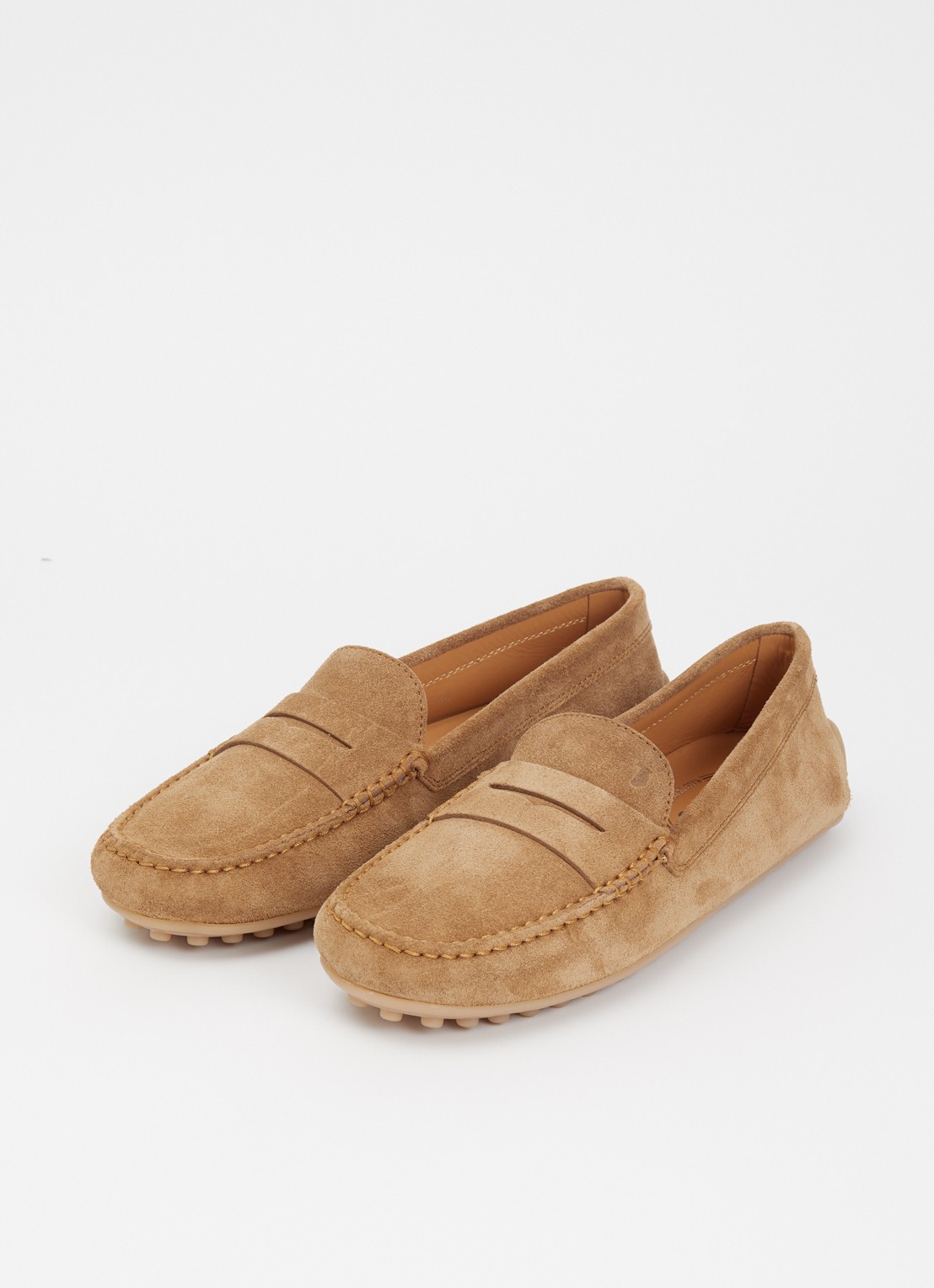 Tod's City Gommino mocassin van suède - detail 10 cognac