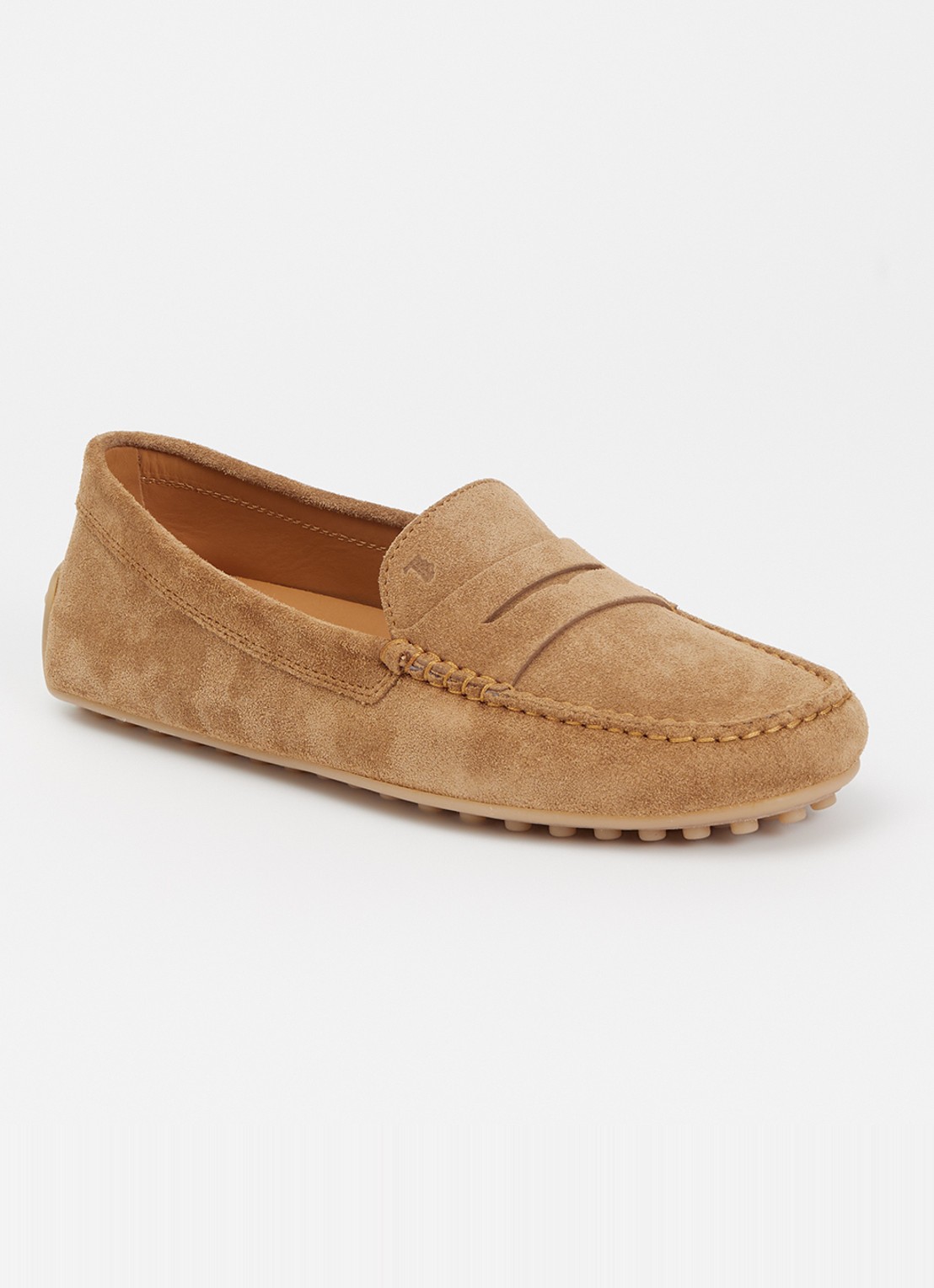Tod's City Gommino mocassin van suède - voorkant 2 cognac