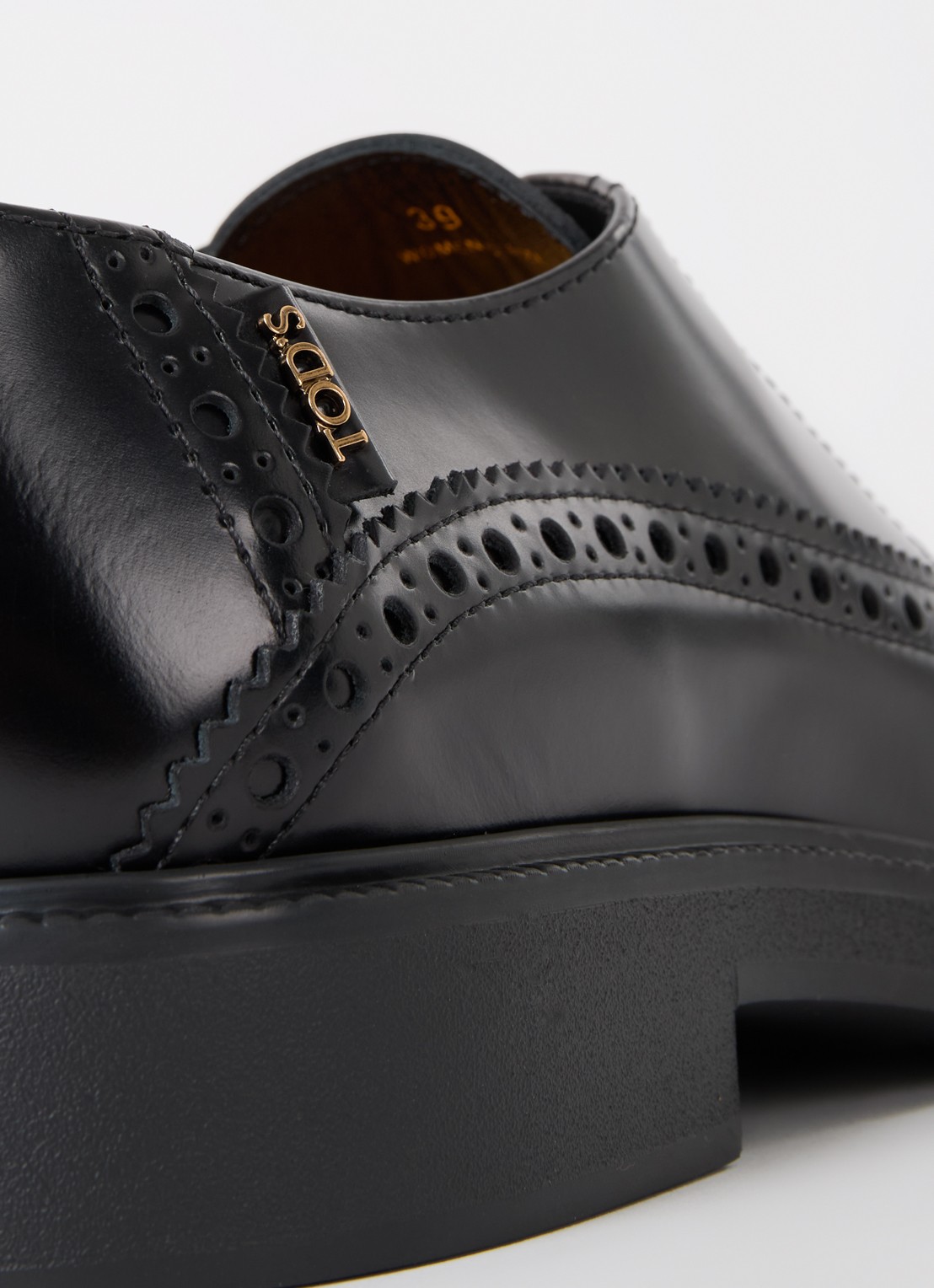 Tod's Gomma 20L brogue van leer - detail 7 zwart