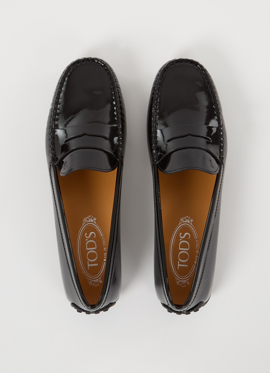 Tod's Gomma mocassin van leer met lakfinish - detail 5 zwart