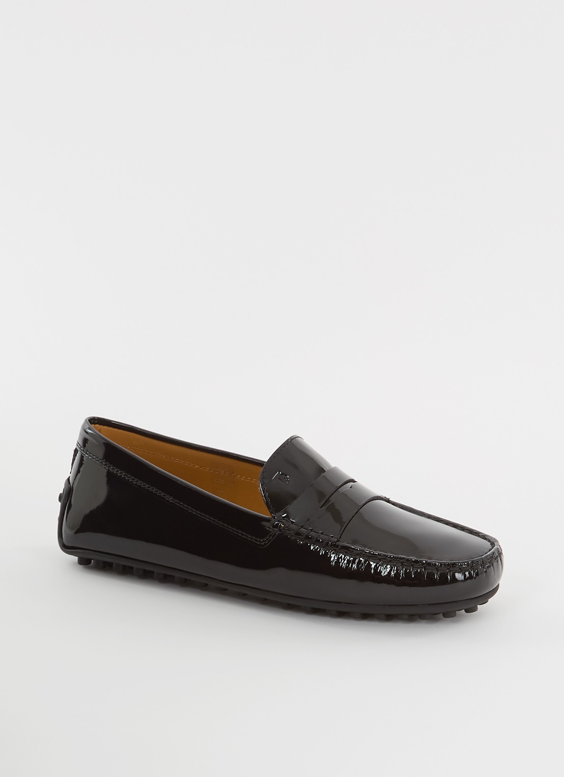 Tod's Gomma mocassin van leer met lakfinish - voorkant zwart
