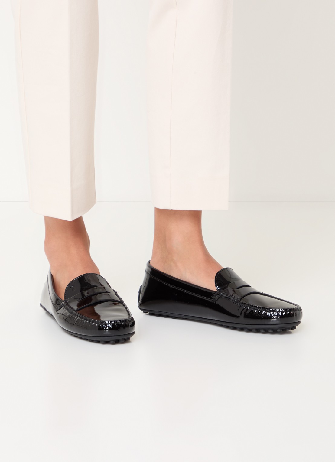 Tod's Gomma mocassin van leer met lakfinish - voorkant 2 zwart