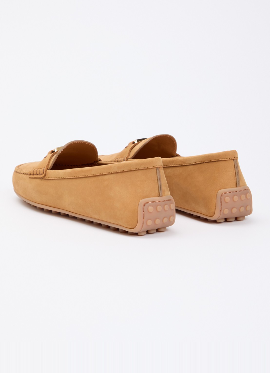 Tod's Gomma moccasin van nubuck - achterkant camel