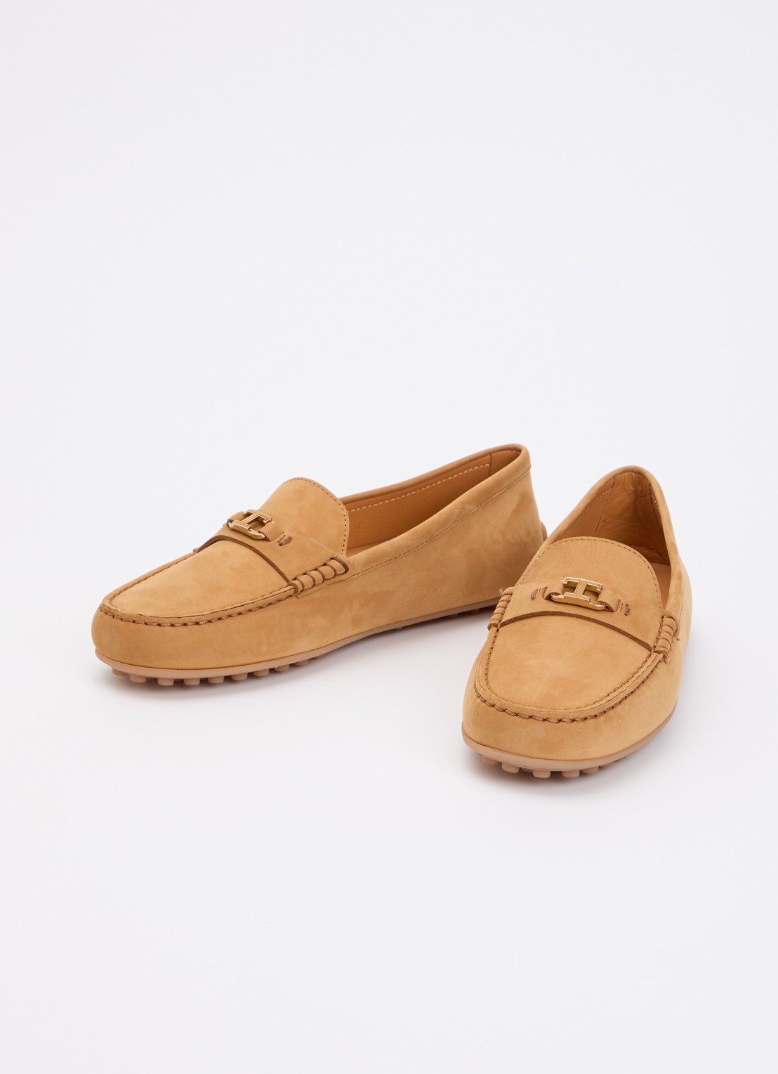 Tod's Gomma moccasin van nubuck - detail 3 camel