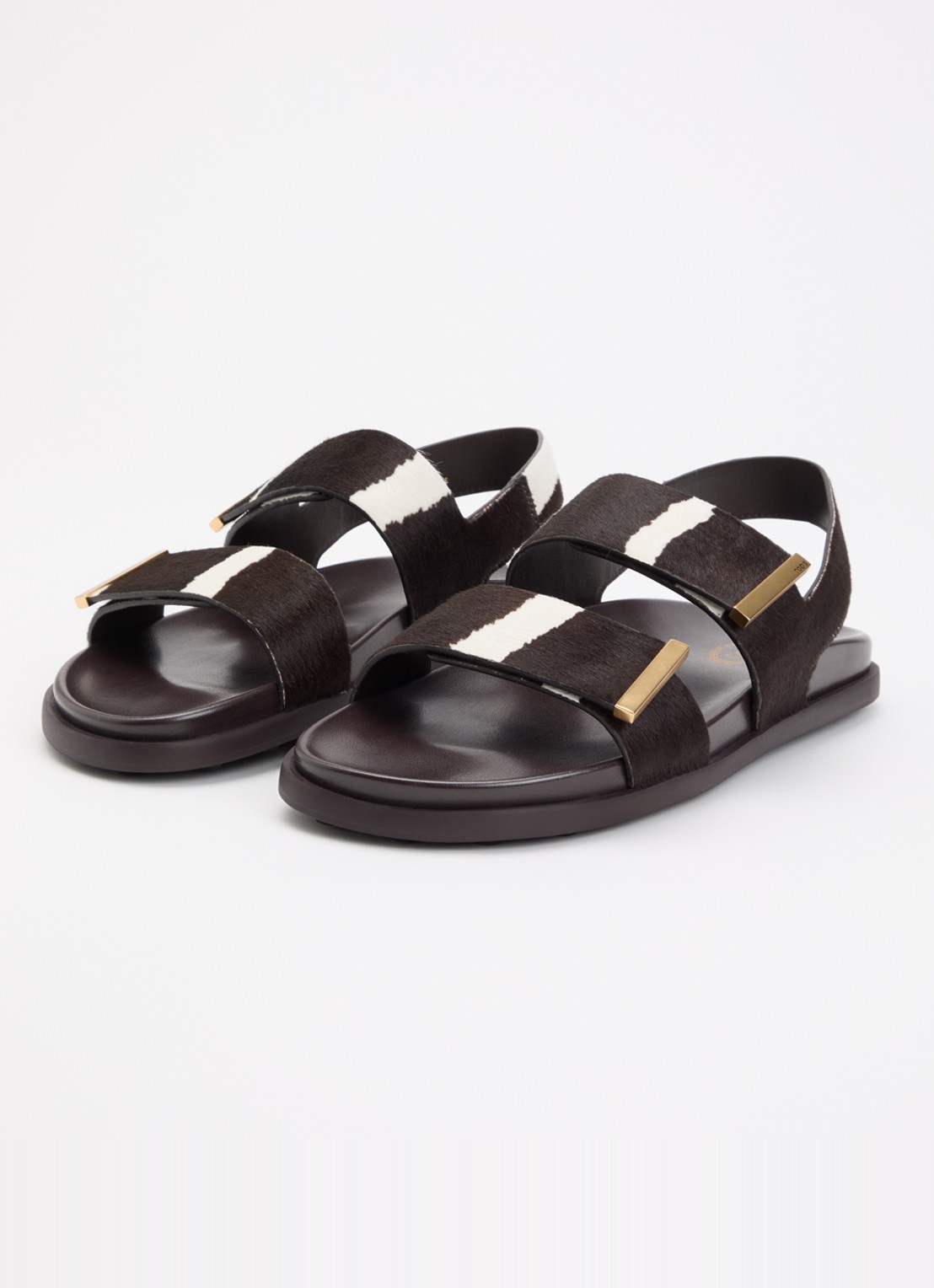 Tod's Gomma sandaal van koeienvacht - detail 3 zwart
