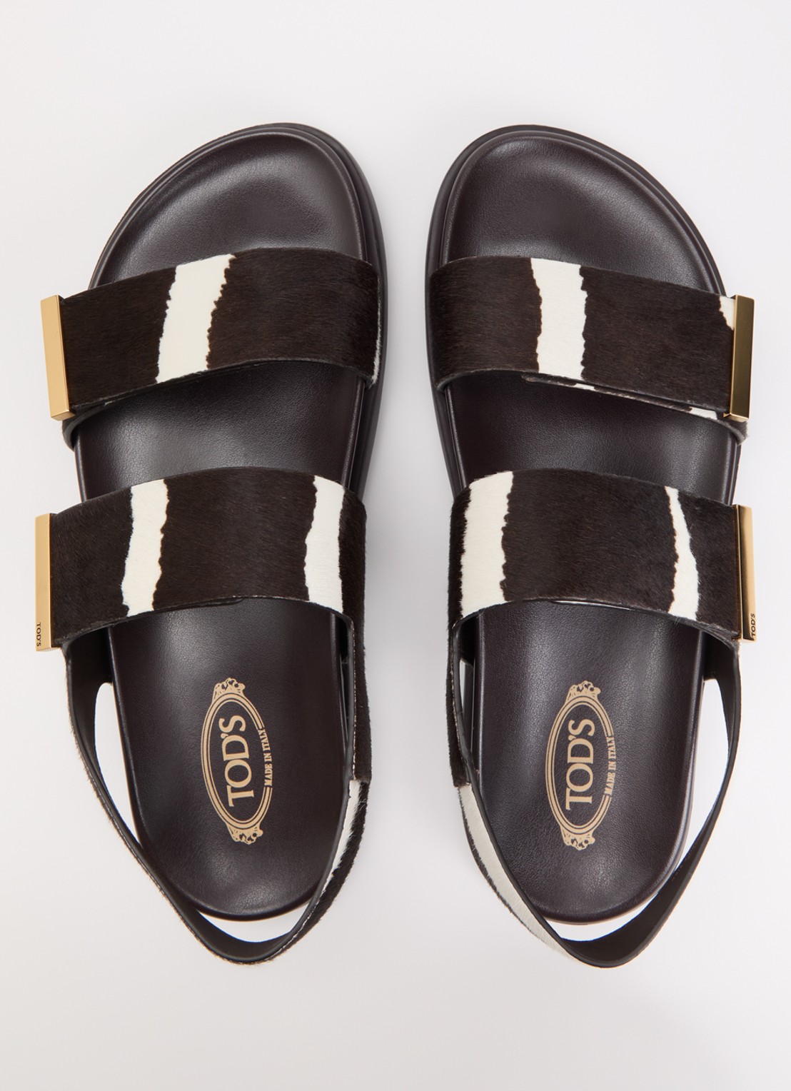 Tod's Gomma sandaal van koeienvacht - detail 4 zwart