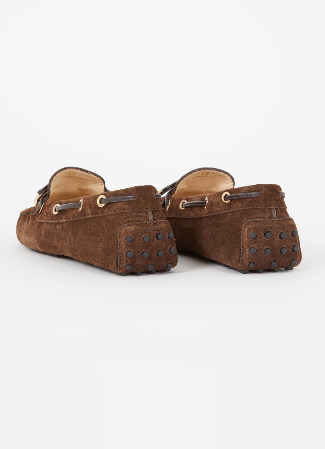 Tod's Gommino Driving bootschoen van suède - achterkant 5 donkerbruin