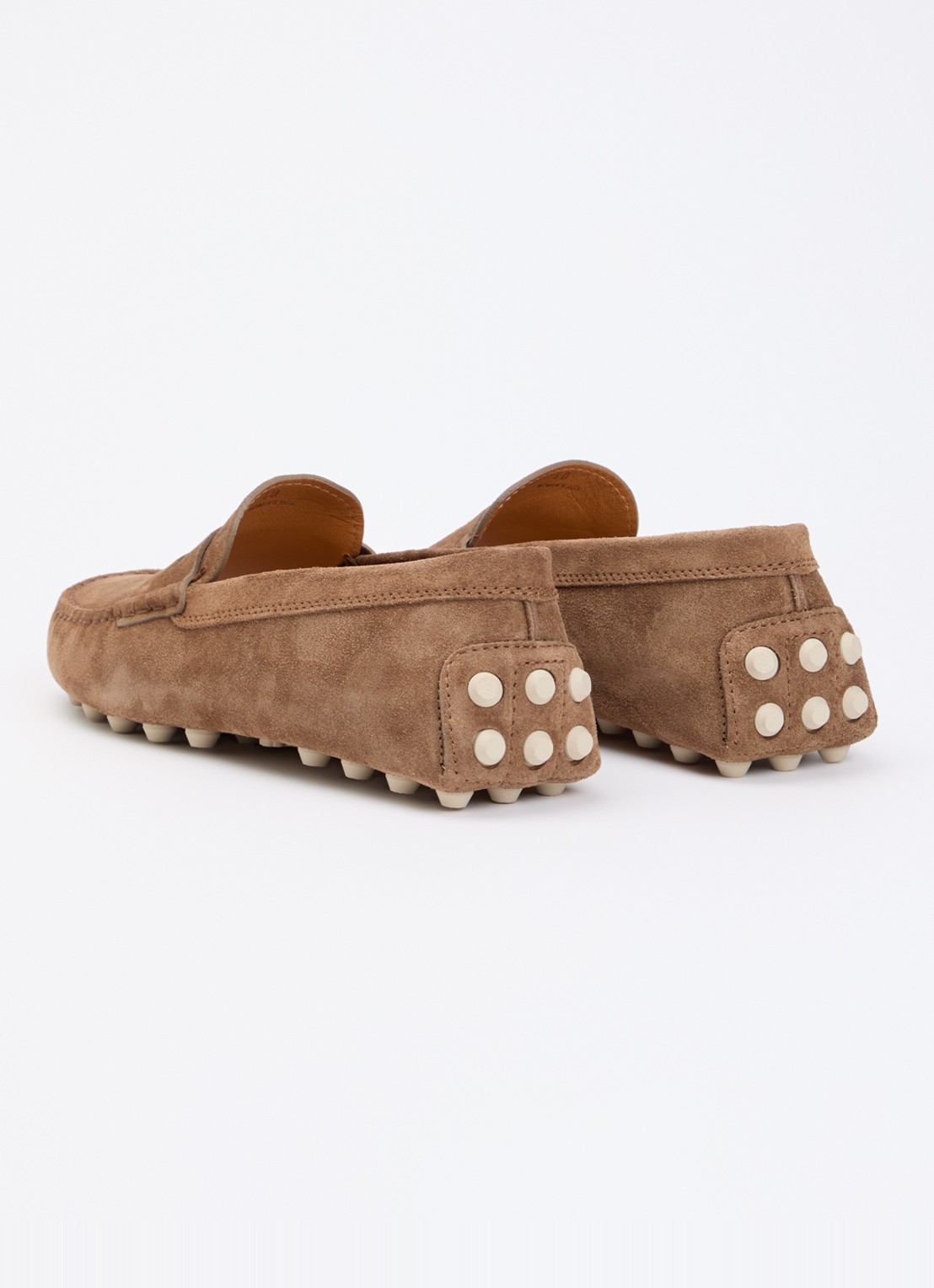 Tod's Gommino Macro mocassin van suède - achterkant bruin