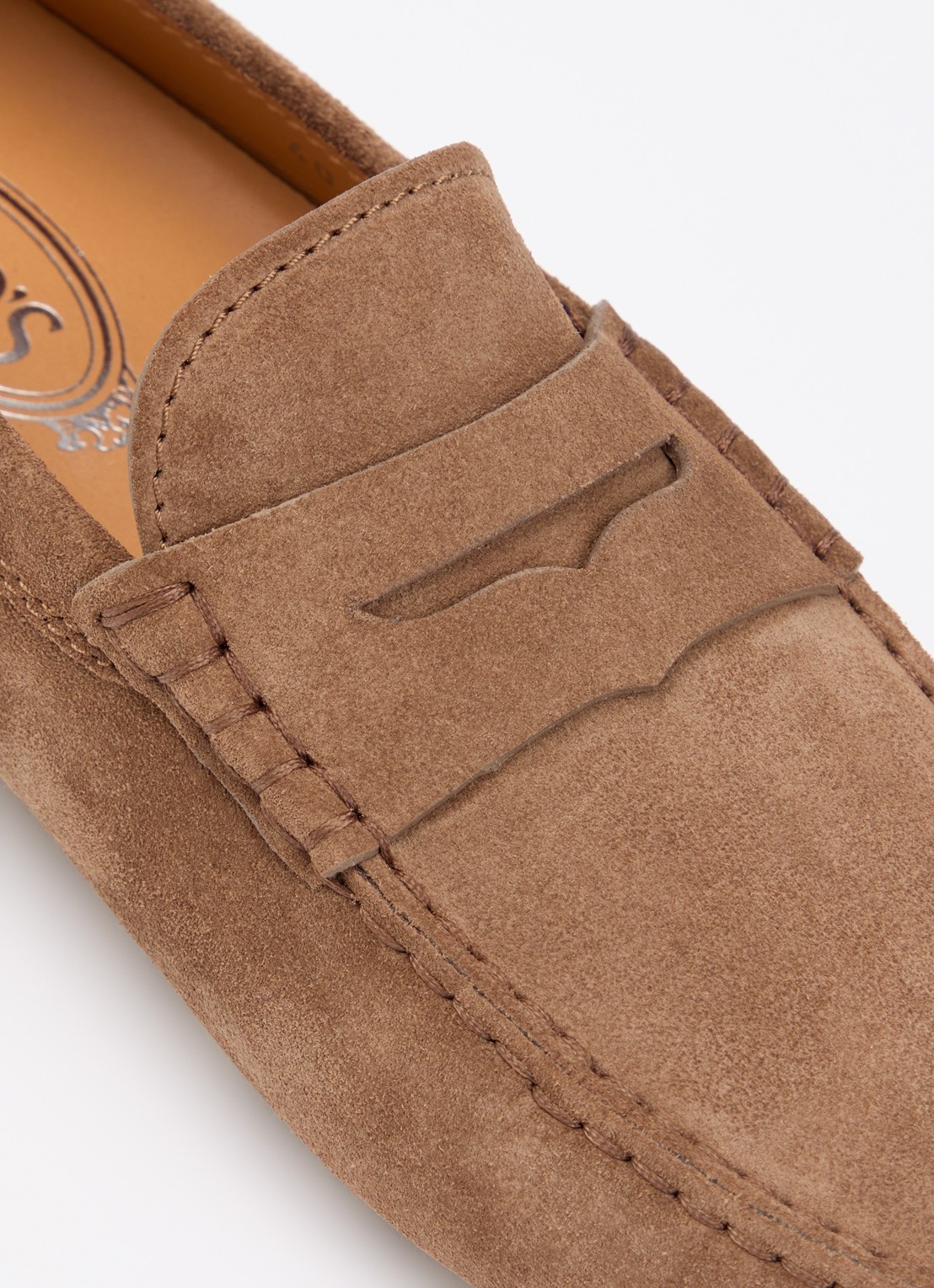 Tod's Gommino Macro mocassin van suède - detail 5 bruin