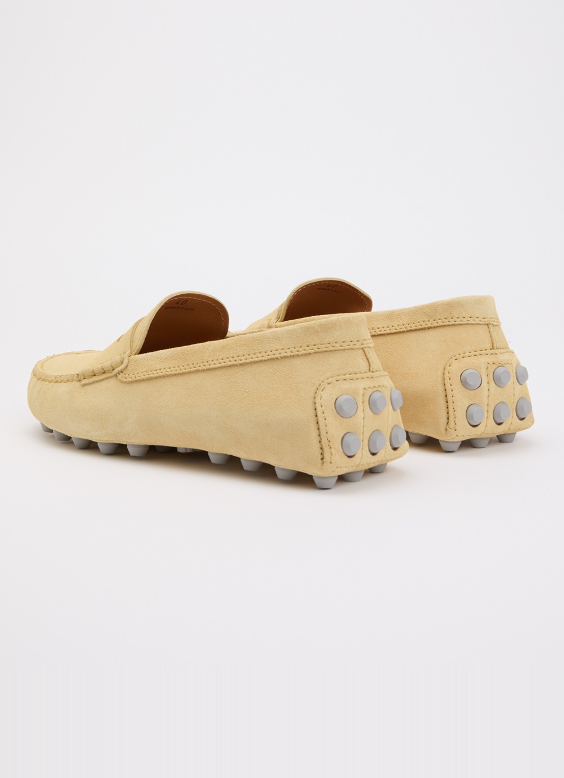 Tod's Gommino Macro mocassin van suède - achterkant beige