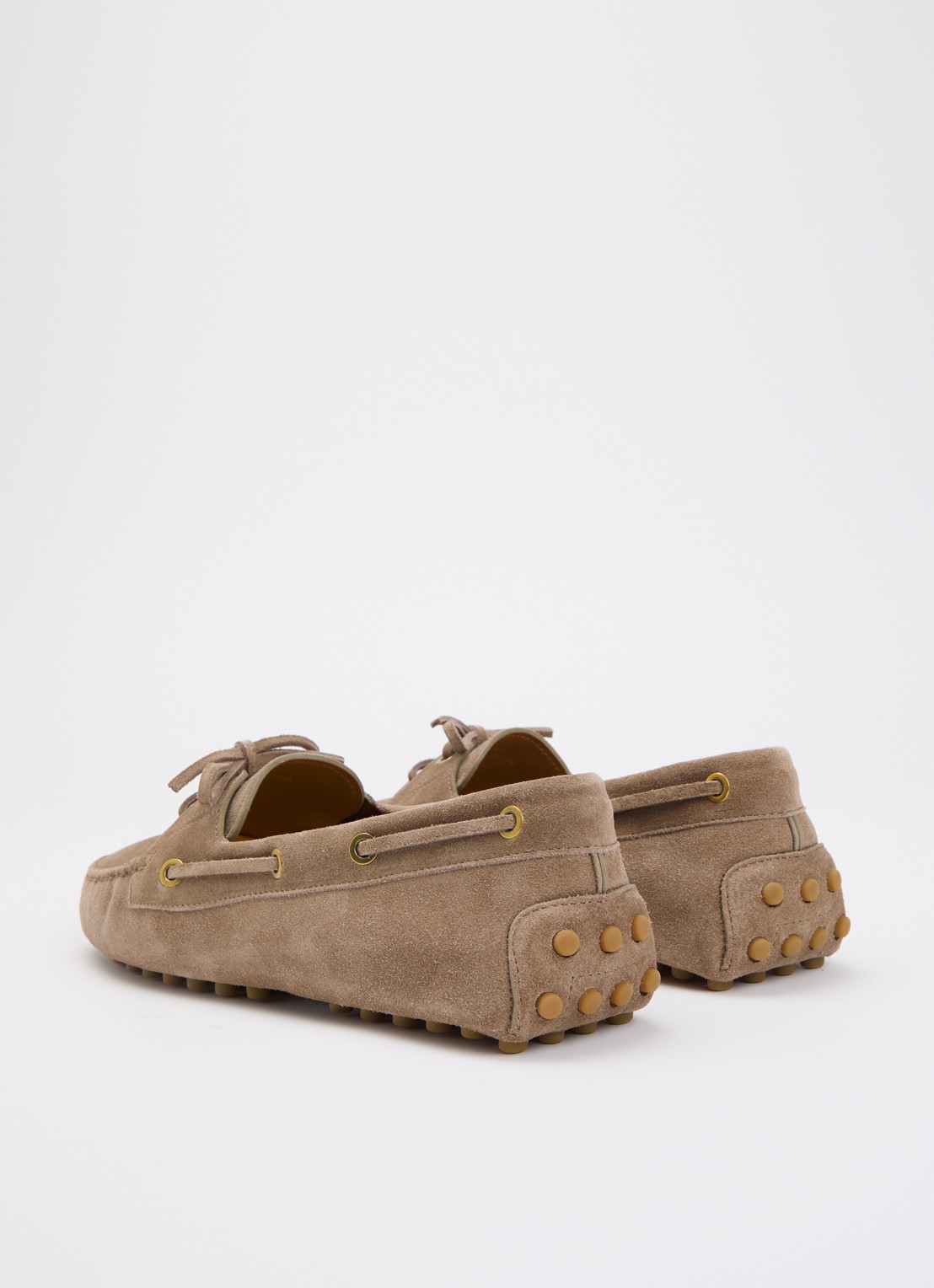 Tod's Gommino mocassin van kalfssuède - achterkant 5 lichtbruin