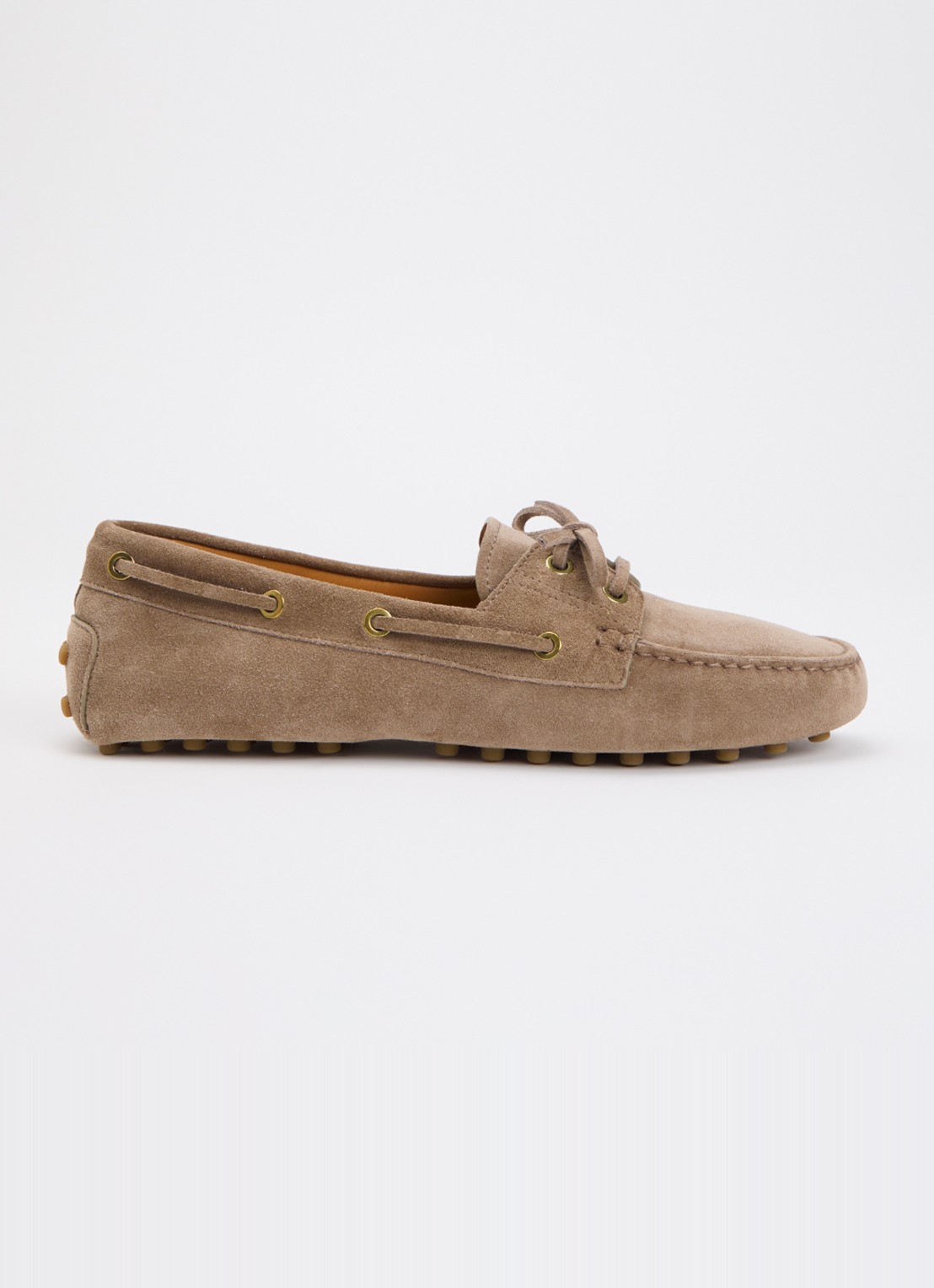 Tod's Gommino mocassin van kalfssuède - voorkant 6 lichtbruin