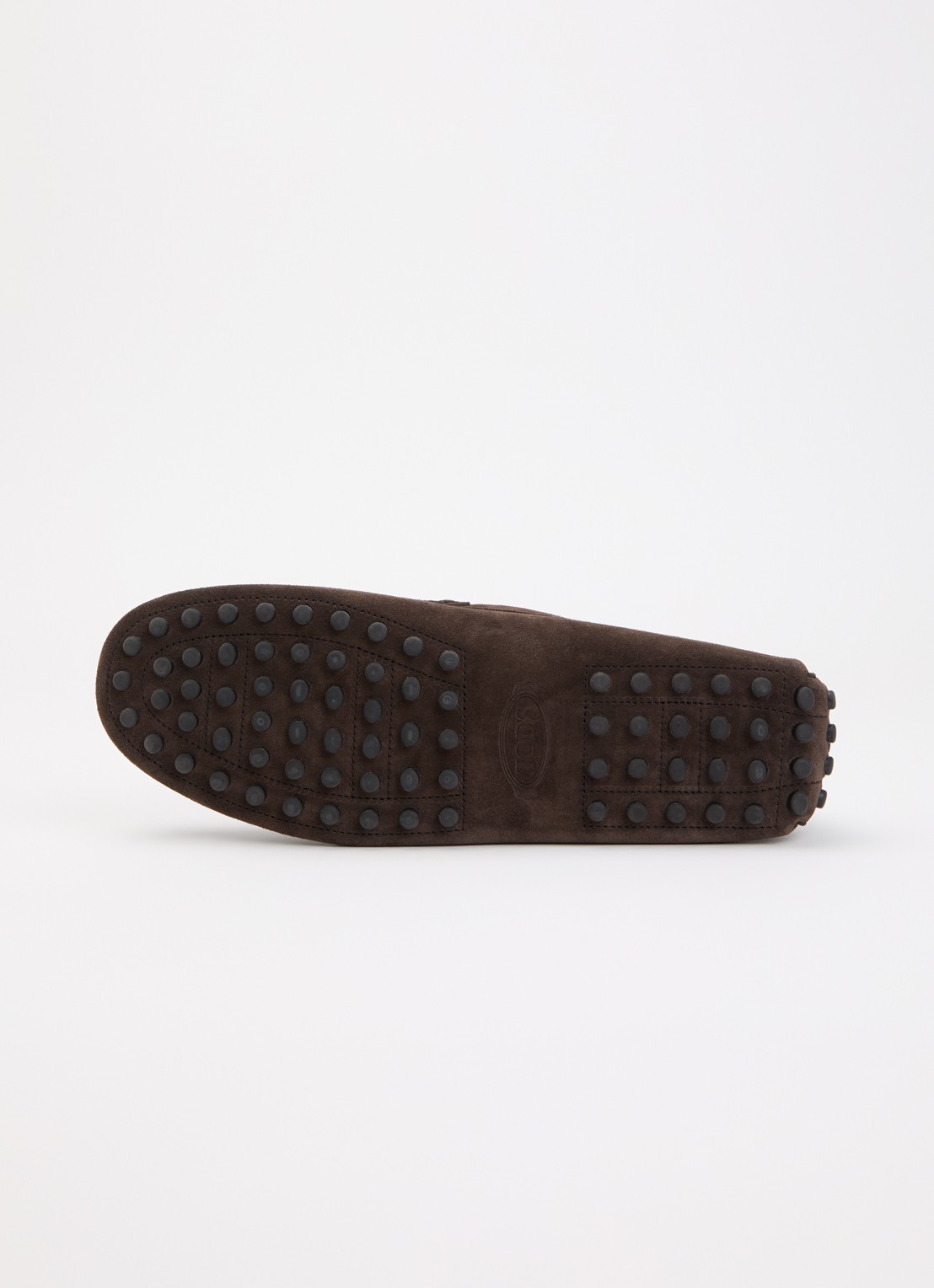 Tod's Gommino mocassin van suède - detail 3 donkerbruin