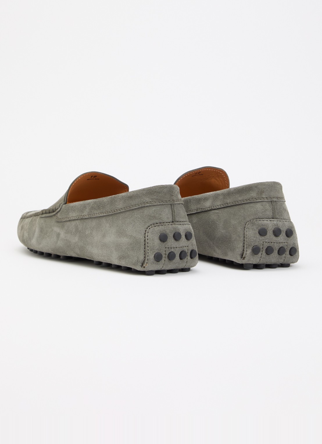 Tod's Gommino mocassin van suède - achterkant 5 olijfgroen