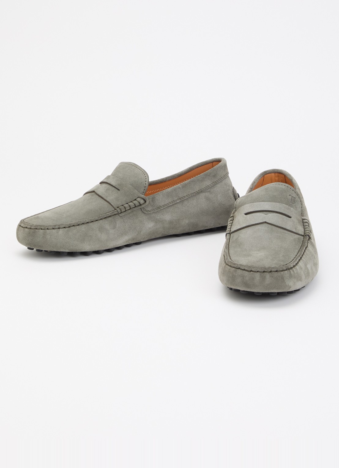Tod's Gommino mocassin van suède - detail olijfgroen