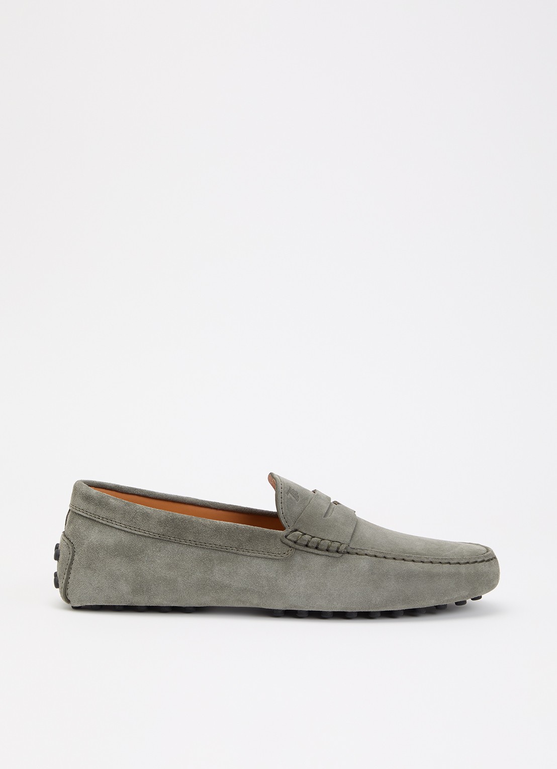 Tod's Gommino mocassin van suède - voorkant 6 olijfgroen