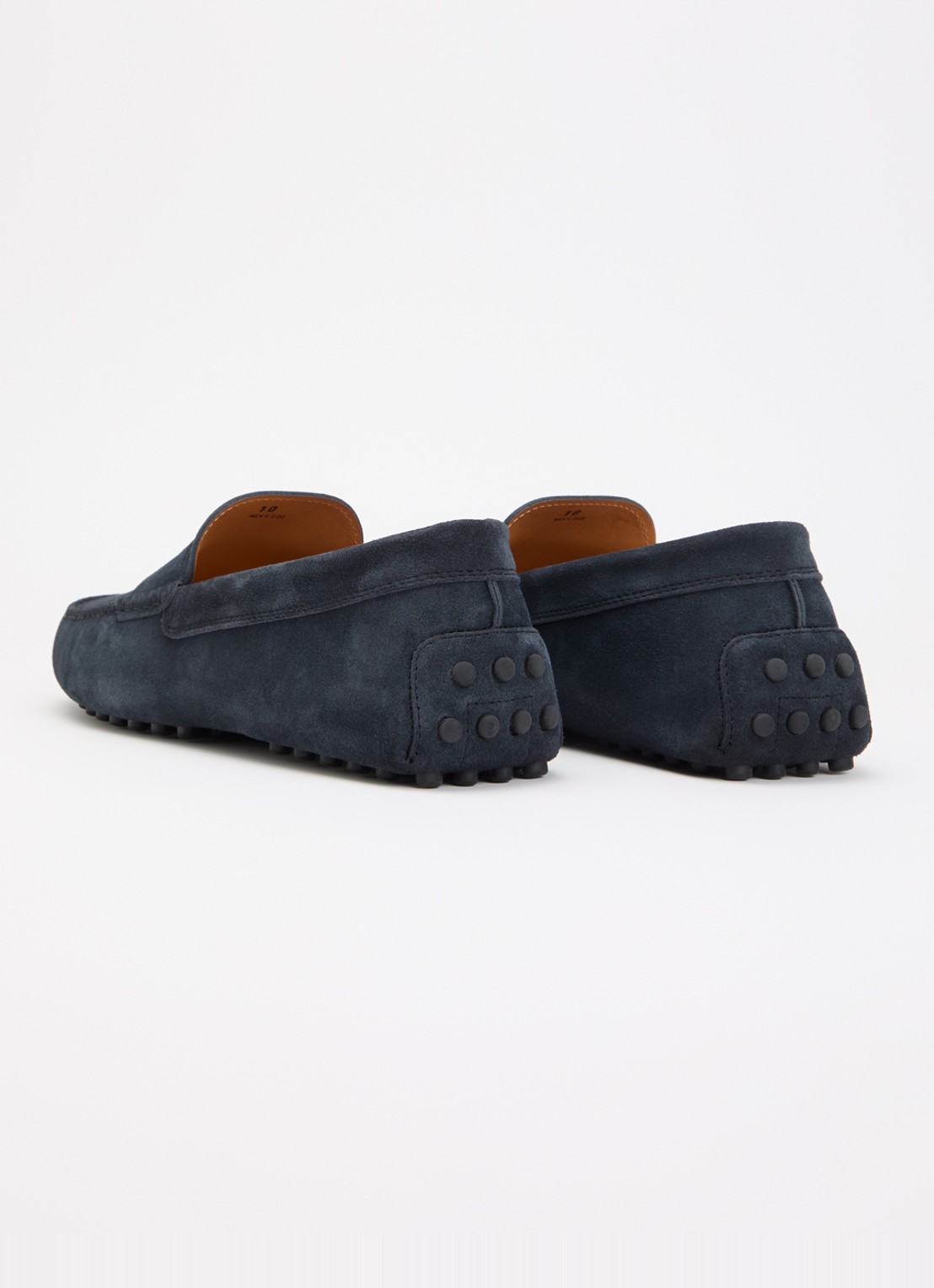Tod's Gommino mocassin van suède - achterkant indigo