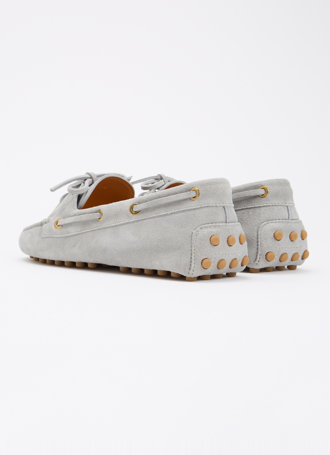 Tod's Gommino mocassin van suède - achterkant grijs