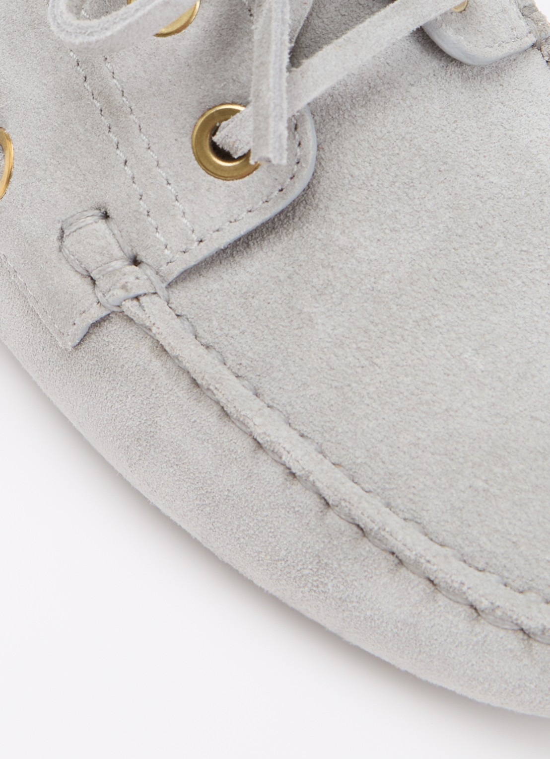Tod's Gommino mocassin van suède - detail 6 grijs