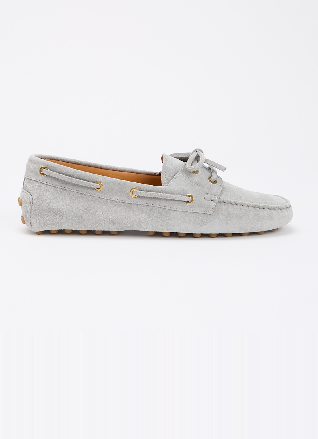 Tod's Gommino mocassin van suède - voorkant 2 grijs