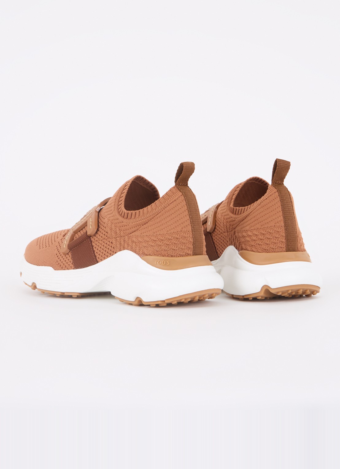 Tod's Kate sneaker met met gebreid bovenwerk - achterkant 4 camel