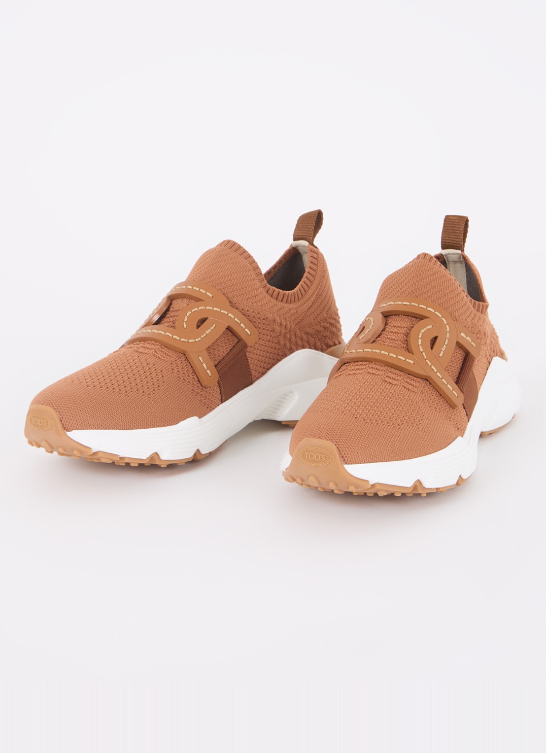 Tod's Kate sneaker met met gebreid bovenwerk - detail camel