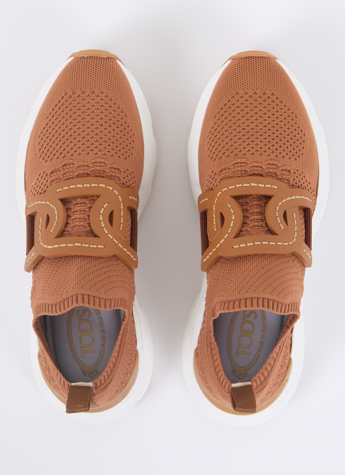 Tod's Kate sneaker met met gebreid bovenwerk - detail 2 camel