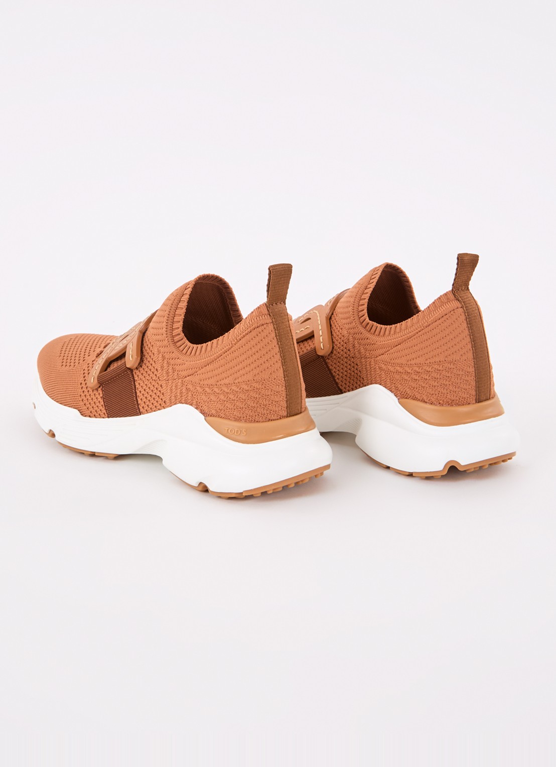 Tod's Kate sneaker met met gebreid bovenwerk - achterkant roestbruin