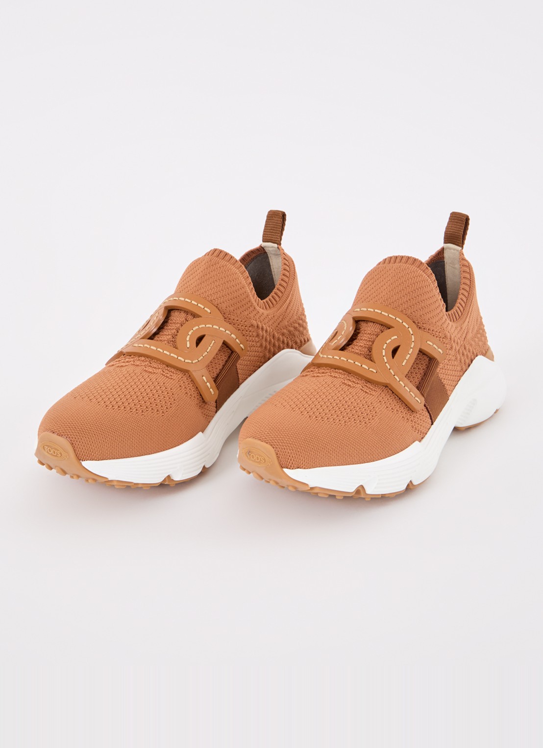 Tod's Kate sneaker met met gebreid bovenwerk - detail 4 roestbruin