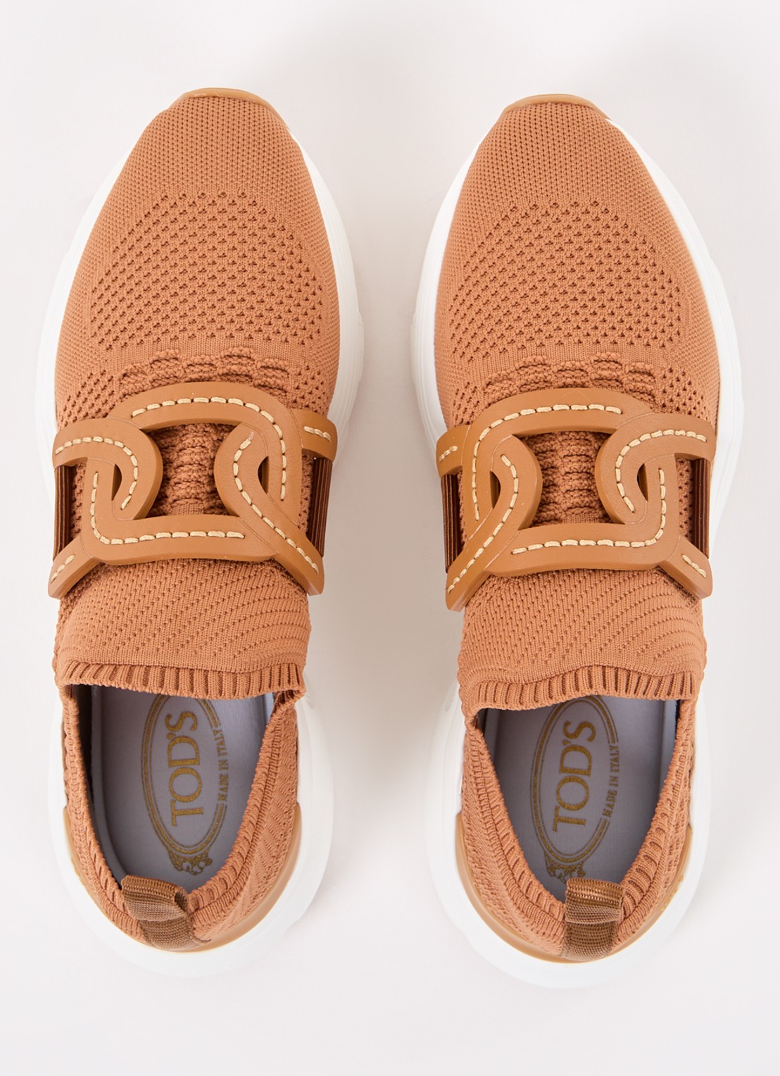 Tod's Kate sneaker met met gebreid bovenwerk - detail 5 roestbruin
